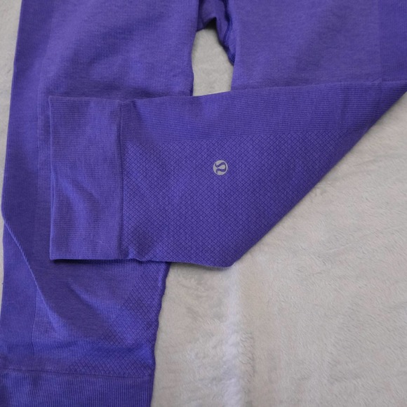Lululemon Womens In The Flow Crop Leggings Sz 6 Purple High Waisted - Picture 11 of 11